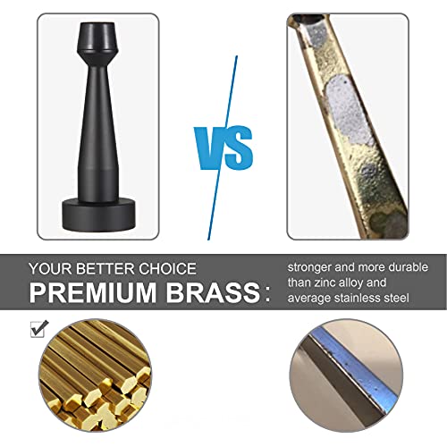 Fipoque Black Door Stop, Solid Brass Decorative Door Stopper Wall Protector, Heavy Duty Door Stop with Rubber Bumper Tip for Door Protection Sound Dampening, Matte Black - Image 5