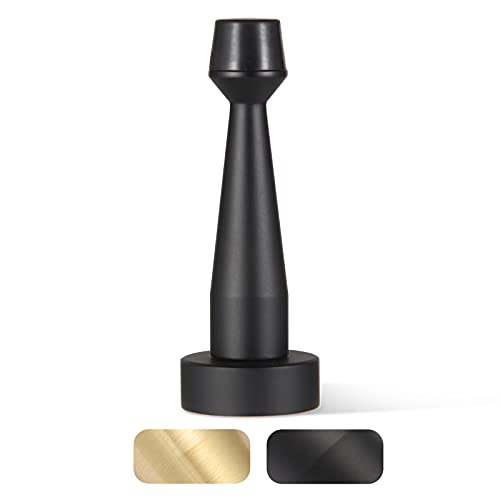 Fipoque Black Door Stop, Solid Brass Decorative Door Stopper Wall Protector, Heavy Duty Door Stop with Rubber Bumper Tip for Door Protection Sound Dampening, Matte Black - Image 1