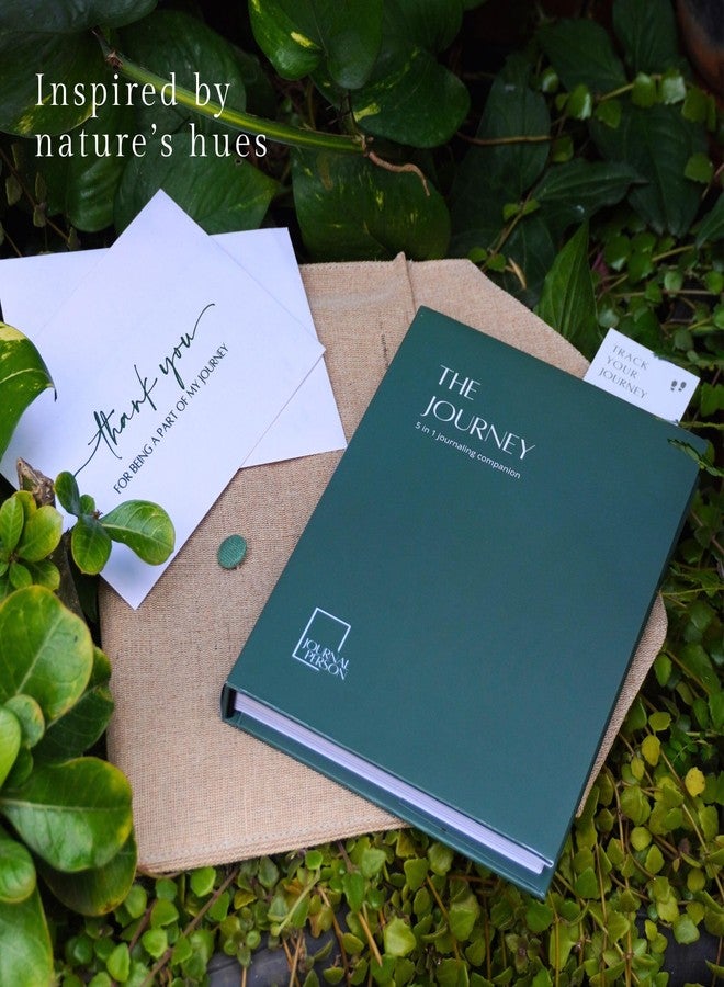 Journal Person THE JOURNEY Guided 2026 Journal Kit - Gratitude Journaling, Daily Reflections, Emotional Release, Introspection & Plain Pages - A5 Hardbound Undated Journal with Fabric Bag, Bookmark,Gratitude Letters - Image 2