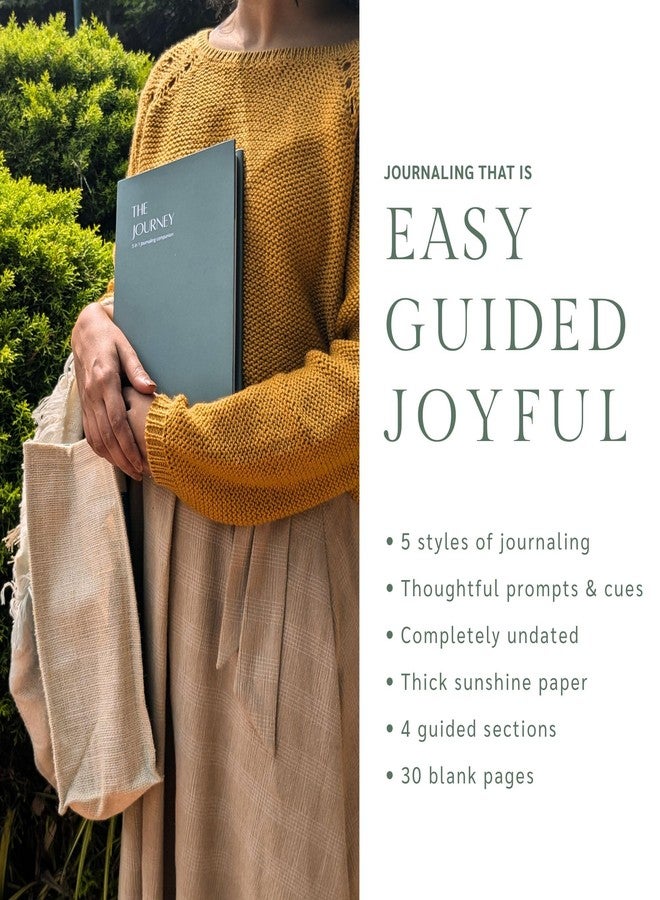 Journal Person THE JOURNEY Guided 2026 Journal Kit - Gratitude Journaling, Daily Reflections, Emotional Release, Introspection & Plain Pages - A5 Hardbound Undated Journal with Fabric Bag, Bookmark,Gratitude Letters - Image 3