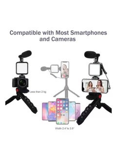 ACLIX Smartphone Video Vlogging Kit with Microphone Tripod LED Light Wireless Remote Phone Holder Phone Stands Smartphone Video Microphone Rig Kit for YouTube TIKTok Filming Vlogging Equipment  - Image 4
