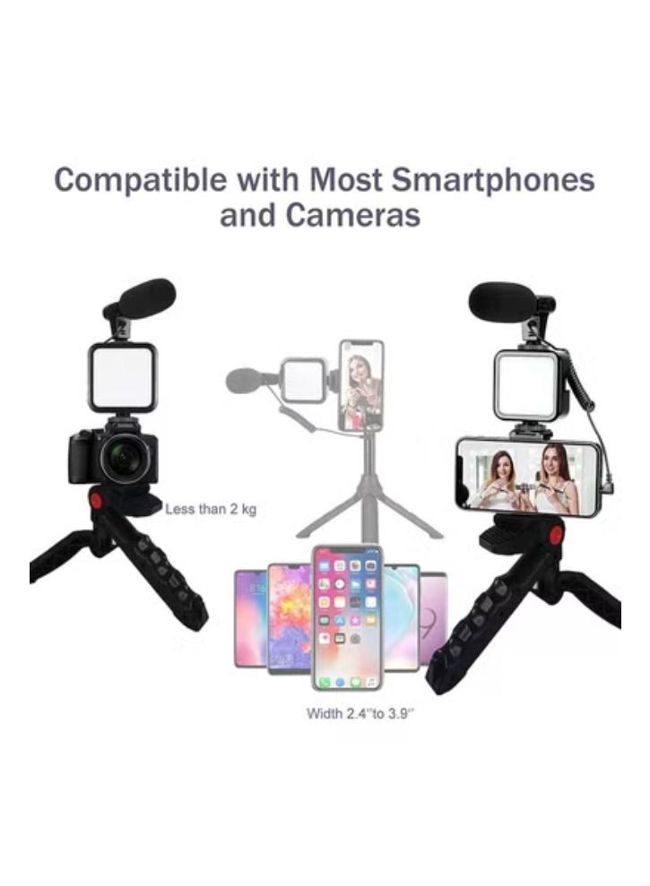 ACLIX Smartphone Video Vlogging Kit with Microphone Tripod LED Light Wireless Remote Phone Holder Phone Stands Smartphone Video Microphone Rig Kit for YouTube TIKTok Filming Vlogging Equipment - Image 4