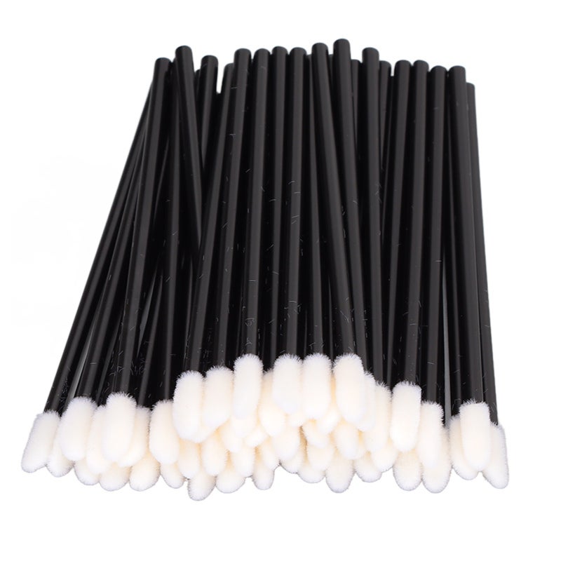 Disposable Lip Brushes 100 Pack: High-Quality Plastic Rods, Disinfected Nylon Bristles - Strong Powder Cream Grasping Lipstick Brush Applicator for Beauty Salons, Home Makeup - Image 4