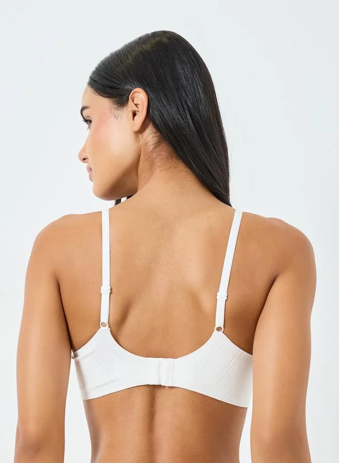 Styli  Pack of 2 - Pointelle T-Shirt Bra with Bow Detail for Women | Best Price UAE