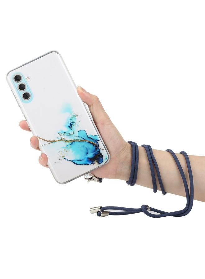 اس-توب جراب لهاتف Samsung Galaxy S23+ 5G من مادة TPU بنمط رخامي مجوف مقاوم للصدمات مع حبل لحزام الرقبة - Image 3