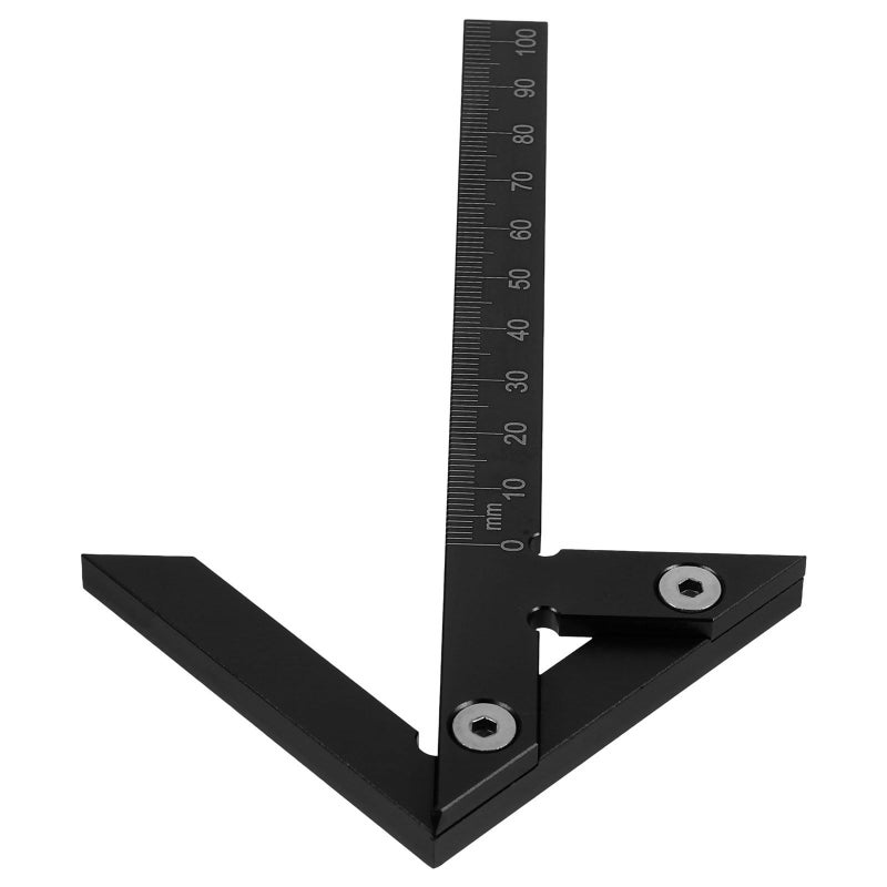 Woodworking Center Line Scriber Aluminum Alloy Center Marking Tool 45 Degree Angle Measuring Gauge For Carpentry Precision Layout Black - Image 2