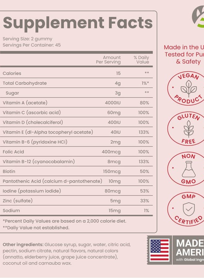 Bari Slim جومي فيتامينات متعددة قابلة للمضغ للمرضى بعد جراحة فقدان الوزن - مصنوعة خصيصًا لسهولة الهضم ونكهات فواكه لذيذة | 90 قطعة فواكه - Image 2