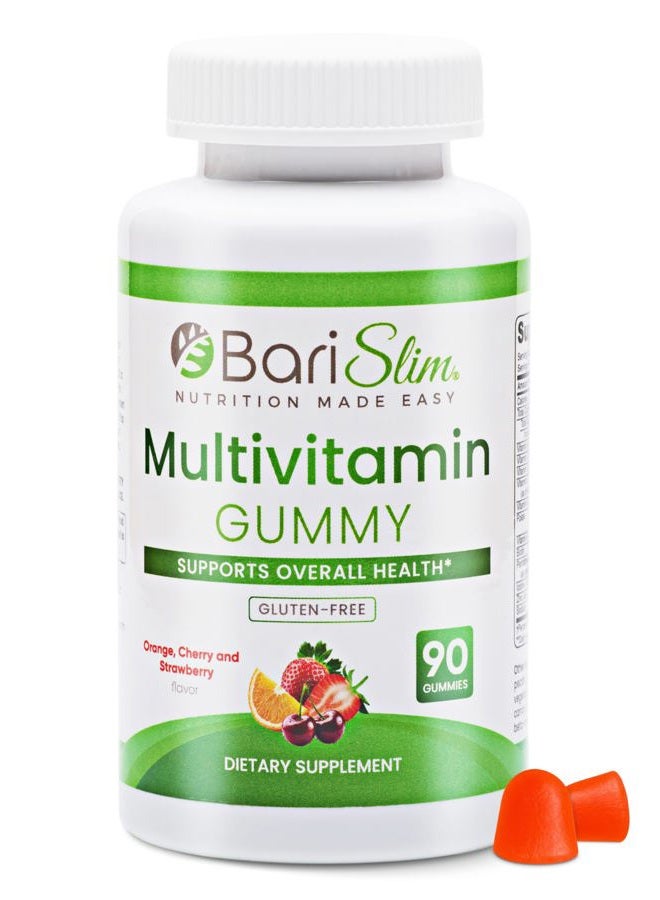 Bari Slim جومي فيتامينات متعددة قابلة للمضغ للمرضى بعد جراحة فقدان الوزن - مصنوعة خصيصًا لسهولة الهضم ونكهات فواكه لذيذة | 90 قطعة فواكه - Image 1
