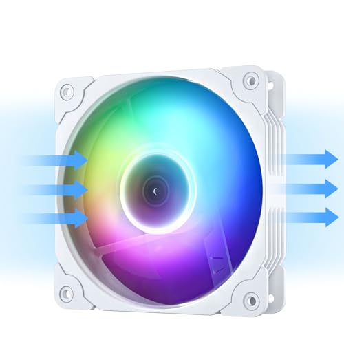 Vetroo PC Case Fan, 120mm White High Airflow 5V 3-Pin ARGB & 4-Pin PWM Chassis CPU Cooling - Image 5