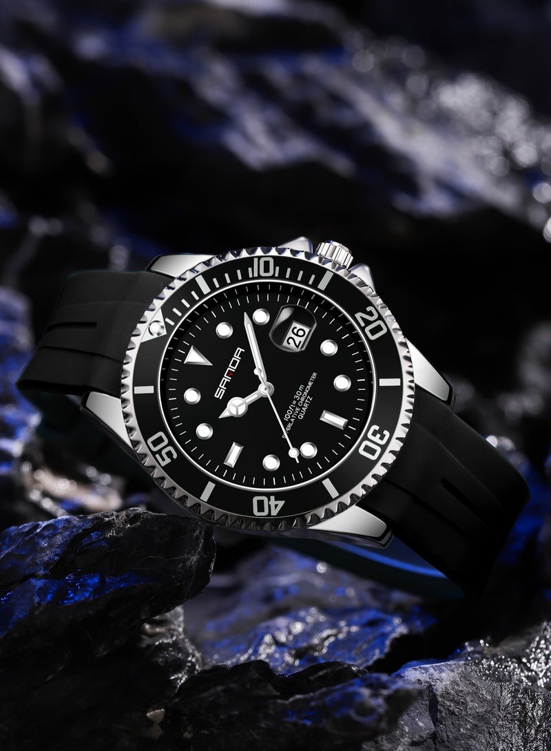 SANDA Business Men Quartz Watch TPU Watch Strap Outdoor Sport Man Watches Luxury Waterproof Luminous Clock - Image 2