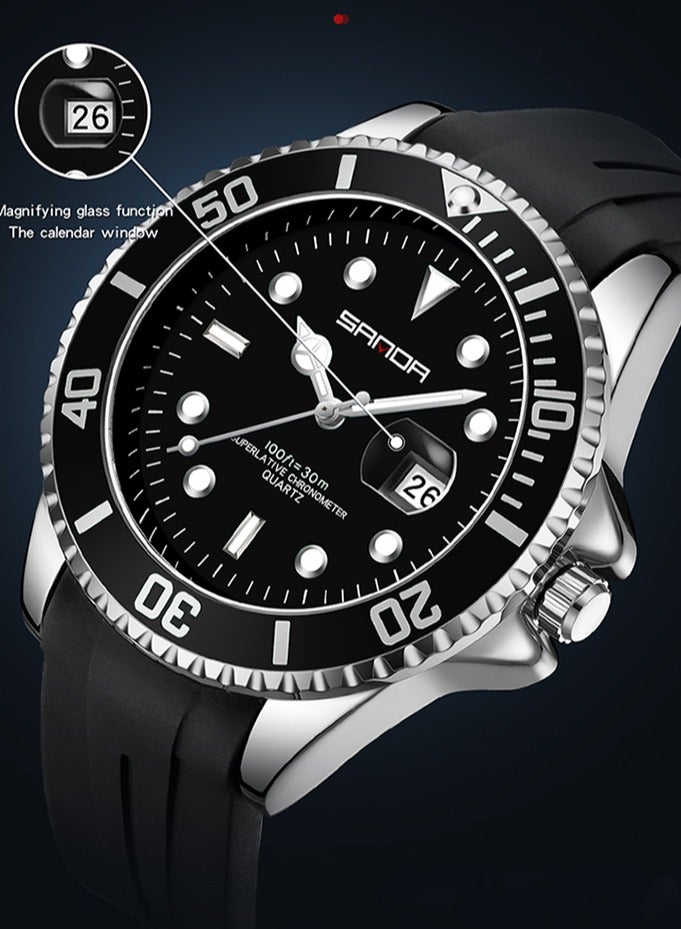 SANDA Business Men Quartz Watch TPU Watch Strap Outdoor Sport Man Watches Luxury Waterproof Luminous Clock - Image 4