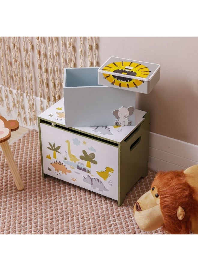 DANUBE HOME - Meow Fabric Dino Family Storage Box 40X26X33Cm - Image 1