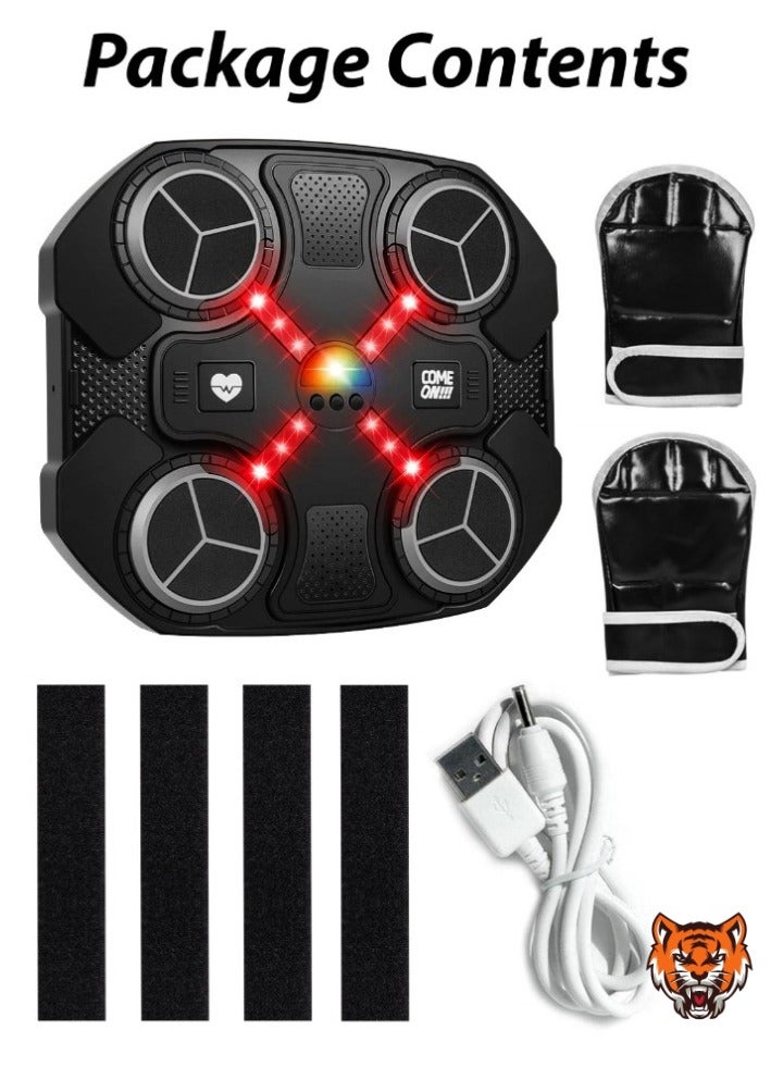 TIGER Kids Music Boxing Machine with Bluetooth – Adjustable Height, 3 Reaction Modes, Smart Punching Pad for Ages 3-14, Wall-Mounted Fitness Trainer with EVA Foam, Gloves & Velcro Included - Image 2