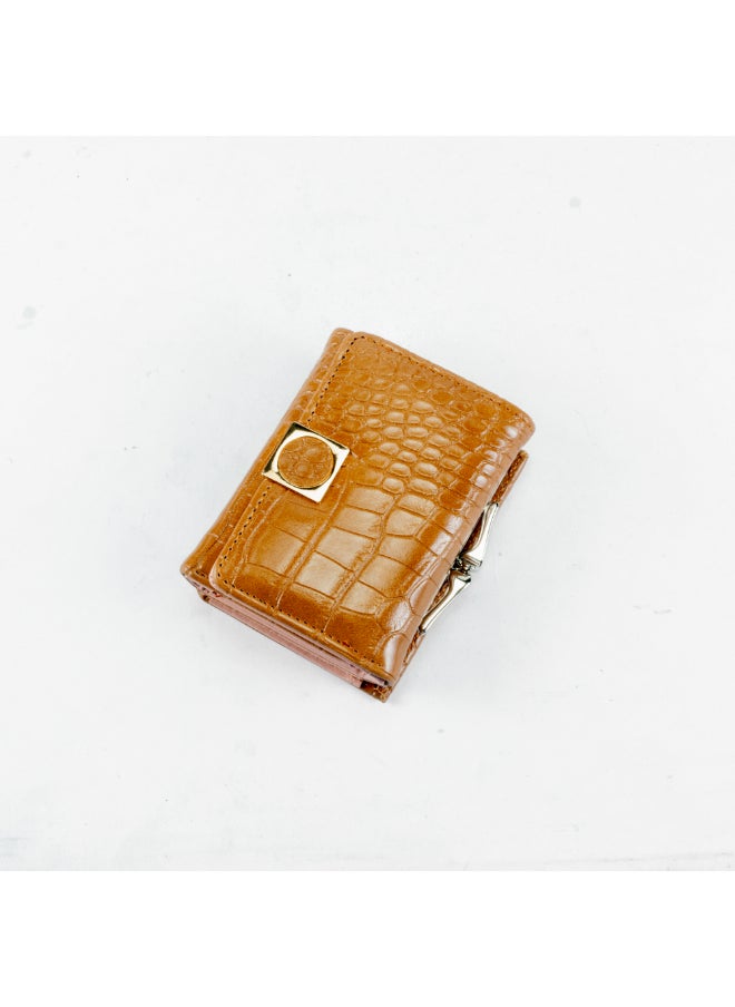 Generic Leather Flip Wallet & Card Holder with Multiple  Pockets Brown  - Image 1
