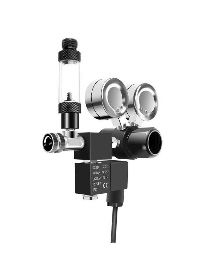 FZONE Aquarium Co2 Regulator DC Solenoid with Bubble Counter and Check Valve Plant Grow DIY CO2 System CGA320 Side Open Cylinder - Image 4