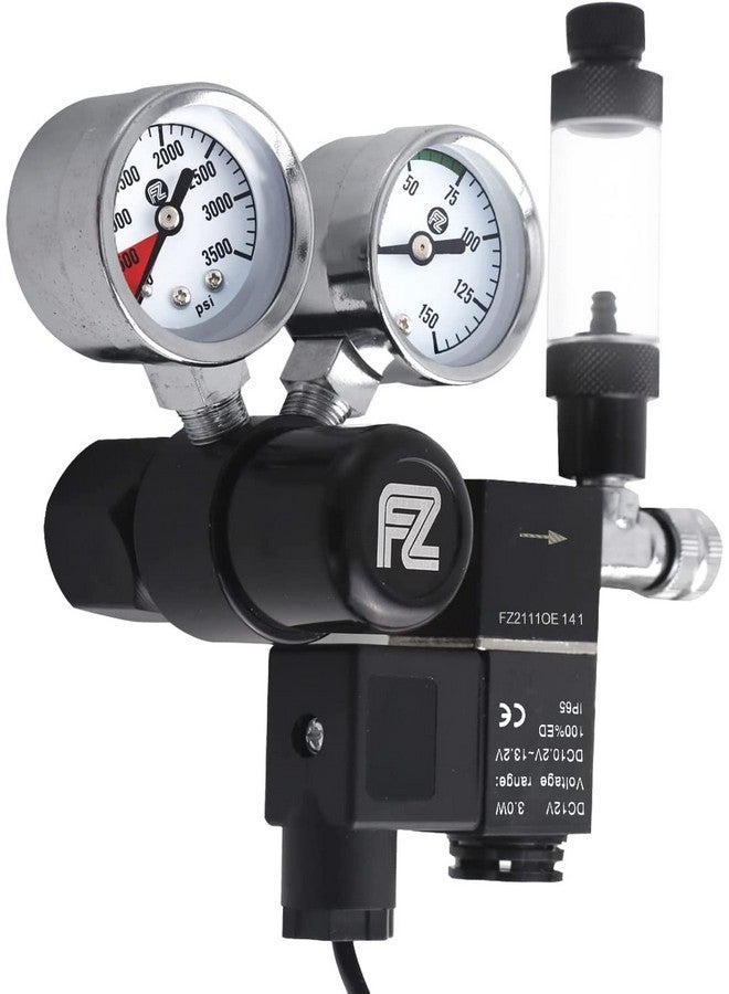FZONE Aquarium Co2 Regulator DC Solenoid with Bubble Counter and Check Valve Plant Grow DIY CO2 System CGA320 Side Open Cylinder - Image 3