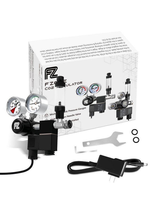 FZONE Aquarium Co2 Regulator DC Solenoid with Bubble Counter and Check Valve Plant Grow DIY CO2 System CGA320 Side Open Cylinder - Image 5