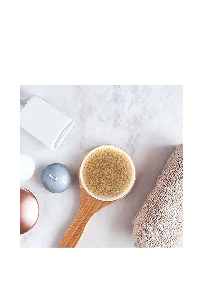 SYOSI Bath Body Brush with Anti-slip Long, Wooden Back SPA Clean Bath Brush Natural Bristle Shower Brushes Improves Blood Circulation, Exfoliates, Detox Skin Health - Image 4