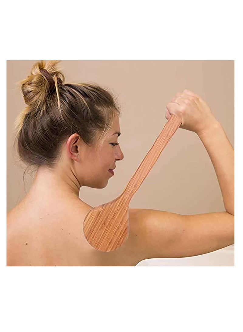 SYOSI Bath Body Brush with Anti-slip Long, Wooden Back SPA Clean Bath Brush Natural Bristle Shower Brushes Improves Blood Circulation, Exfoliates, Detox Skin Health - Image 2