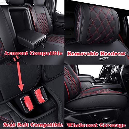 Aierxuan Car Seat Covers Full Set with Waterproof Leather Automotive Vehicle Cushion for Cars SUV Pick-up Truck Fit for 2009 to 2025 Ford F150 Carhartt and 2017 to 2025 F250 F350 F450 - Image 5