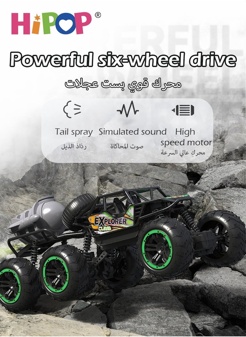 HIPOP - Remote Control Car 6WD,Off Road Climbing Car With Spray Effects,Monster Truck Toy Gift For Kids - Image 1