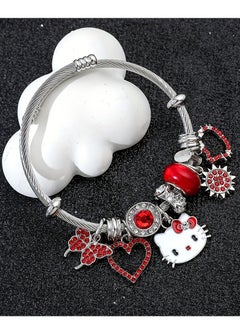 Sanrio Sanrio series Hello Kitty adjustable creative bead combination bracelet bracelet, classic cartoon design jewelry, suitable for girls of all ages  - Image 1