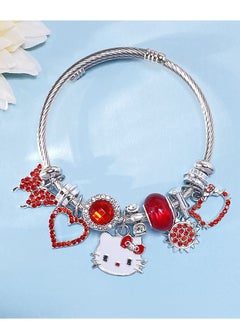 Sanrio Sanrio series Hello Kitty adjustable creative bead combination bracelet bracelet, classic cartoon design jewelry, suitable for girls of all ages  - Image 2