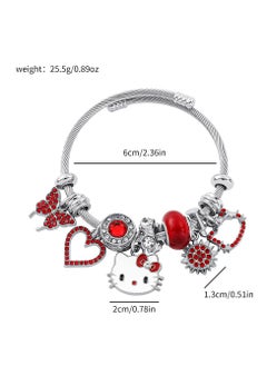 Sanrio Sanrio series Hello Kitty adjustable creative bead combination bracelet bracelet, classic cartoon design jewelry, suitable for girls of all ages  - Image 3