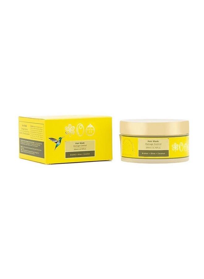 THE EARTH COLLECTIVE - Hair Mask For Smoothening Hair | Contains Brahmi, Olive Coconut, Nourishes Damaged Hair, Replenishes, Damage Control | Pak Of 200 Ml - Image 1