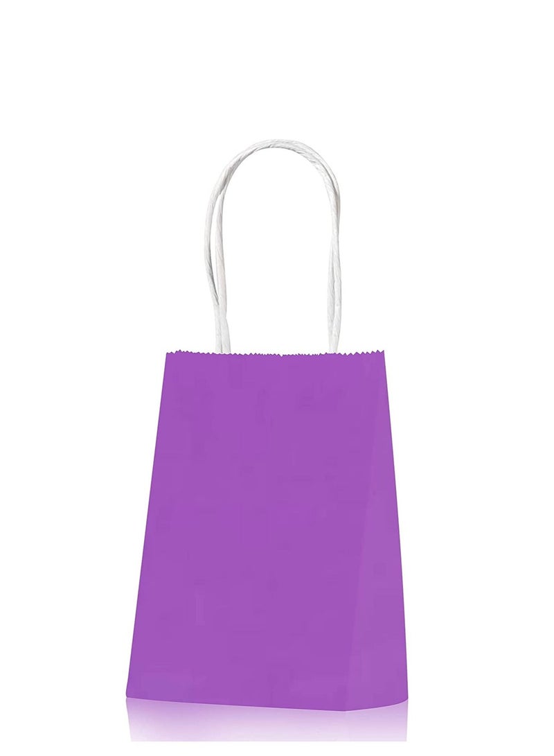 مارك أكياس ورقية أرجوانية بمقابض 15 × 11 × 6 سم أكياس هدايا كرافت صغيرة لهدايا أعياد الميلاد وحفلات الزفاف والبضائع والأشياء الجيدة وحفلات استقبال المولود (24 كيس) - Image 1