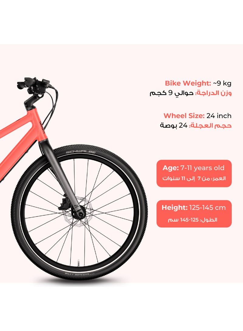 Woom Explore 5 Kids Bike|24-inch Wheels|Premium Children's Bicycle|Ages 7-11|8-Speed MicroSHIFT|Hydraulic Disc Brakes|Black - Image 5