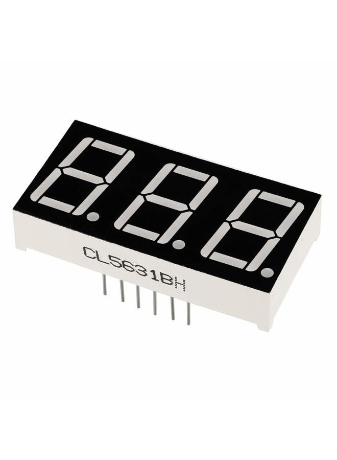 uxcell Common Anode 12 Pin 3 Bit 7 Segment 1.48 x 0.75 x 0.31 Inch 0.55" Red LED Display Digital Tube 5pcs - Image 5