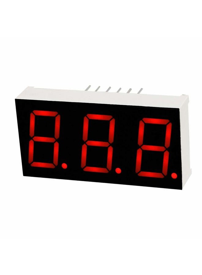uxcell Common Anode 12 Pin 3 Bit 7 Segment 1.48 x 0.75 x 0.31 Inch 0.55" Red LED Display Digital Tube 5pcs - Image 3