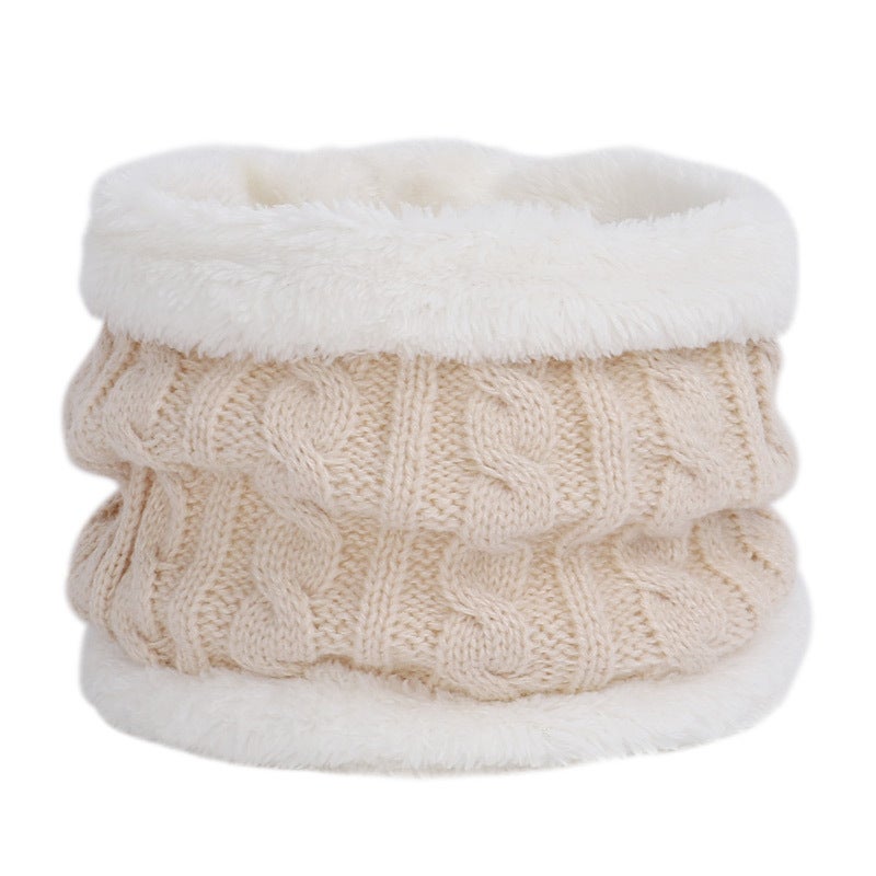 Kids Knit Beanie Scarf Set Winter Warm Pom-Pom Khaki scarf  - Image 1