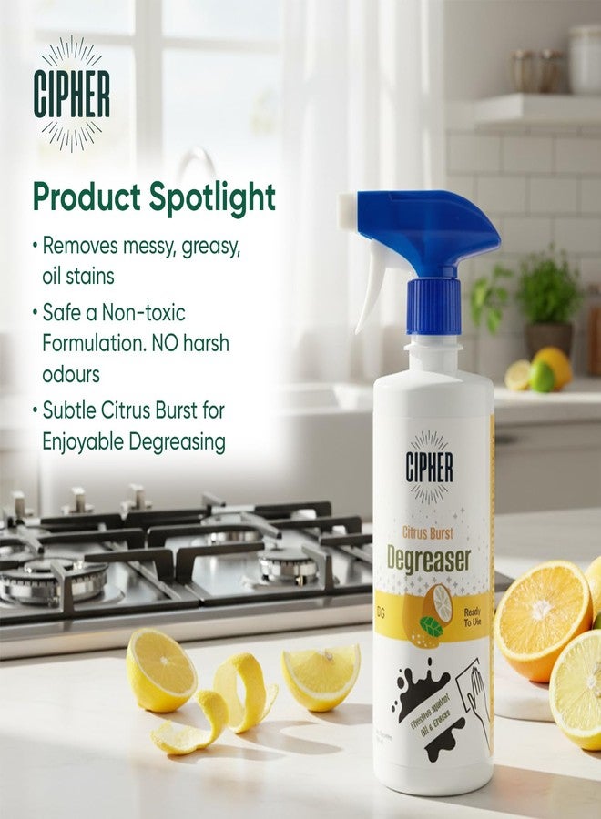 CIPHER All Purpose Degreaser Citrus Burst For Hob and Chimney, Pooja Room, Kitchen Back tiles (500ml) - Image 2