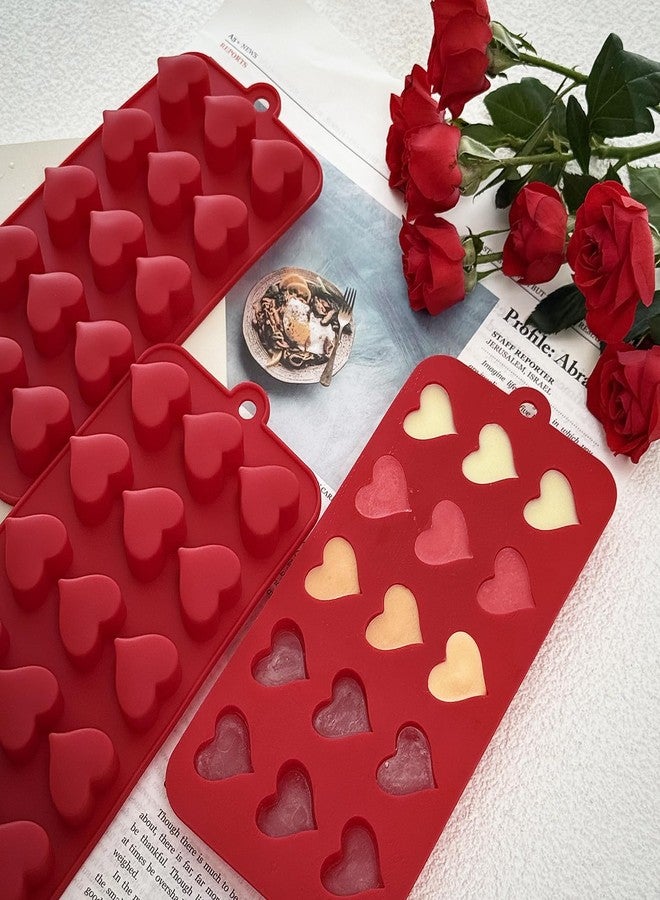 ZINDIACINE 3-Pack Heart Molds Silicone, Mini Heart Shape Chocolate Candy Molds for Baking, Non-stick Silicone Heart Mold for Cakes Candies Soap Ice Cube Jelly Gummy - Image 4
