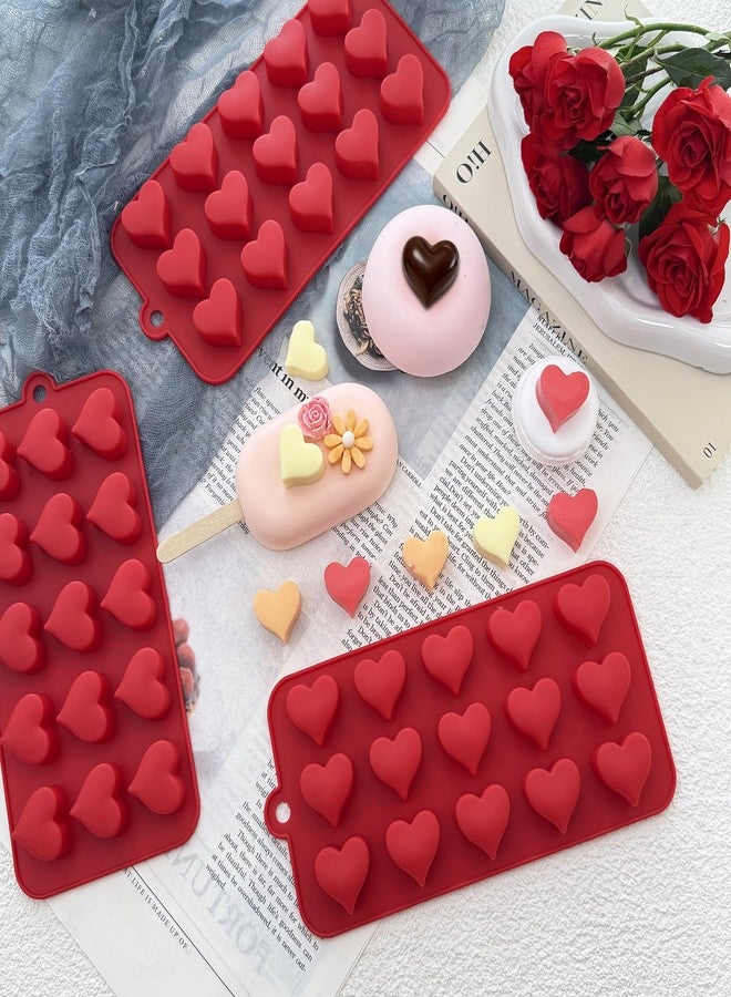 ZINDIACINE 3-Pack Heart Molds Silicone, Mini Heart Shape Chocolate Candy Molds for Baking, Non-stick Silicone Heart Mold for Cakes Candies Soap Ice Cube Jelly Gummy - Image 2