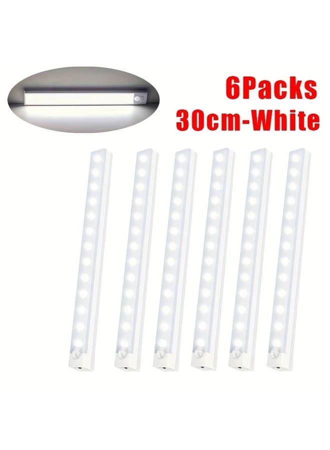 12 Inch 30cm USB Rechargeable Wireless Motion Sensor LED Strip Lights Warm Light 6 Pack Soft Glow Magnetic Mount for Kitchen Bedroom Closet Cabinet Staircase Corridor Indoor Lighting - Image 5