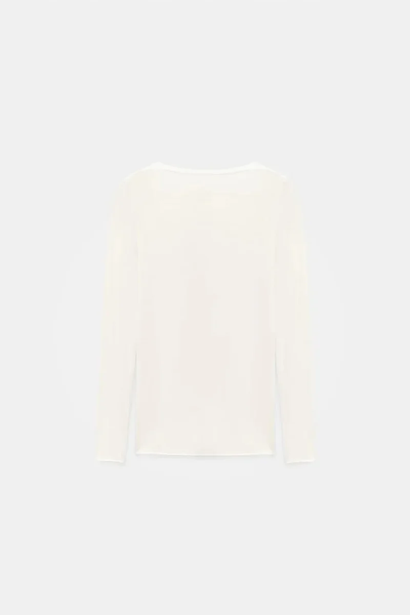 Dilvin White DILVIN Slim Fit V-Neck Long Sleeve Top for Women | Best Price UAE