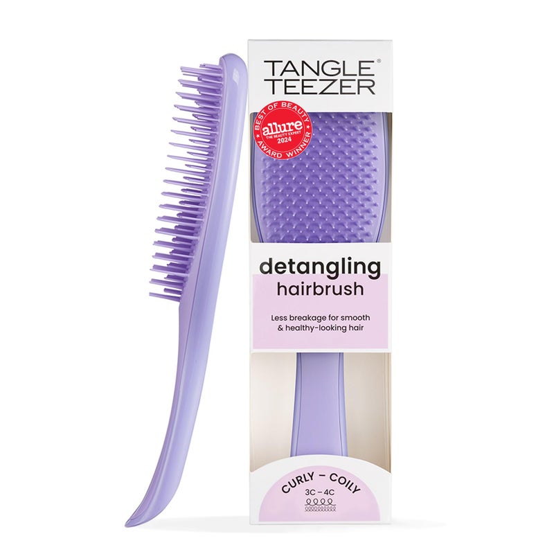 TANGLE TEEZER فرشاة تانجل تيزر النهائية لفك تشابك الشعر المجعد، فرشاة للشعر الجاف والرطب، تقلل من التجاعيد والتكسر، لأنواع الشعر المجعد 3C إلى 4C، شغف بنفسجي - Image 1