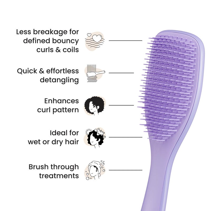 TANGLE TEEZER فرشاة تانجل تيزر النهائية لفك تشابك الشعر المجعد، فرشاة للشعر الجاف والرطب، تقلل من التجاعيد والتكسر، لأنواع الشعر المجعد 3C إلى 4C، شغف بنفسجي - Image 5