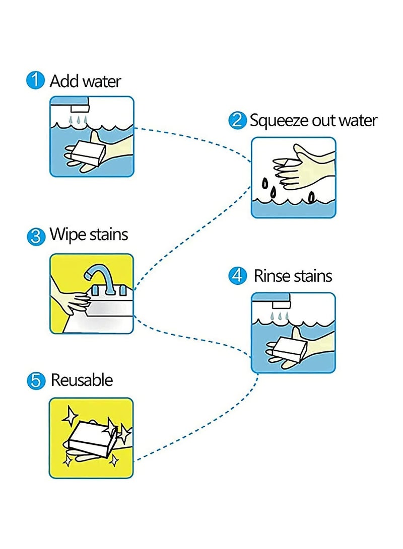100 قطعة من ممحاة الإسفنج السحرية، إسفنجة الميلامين الرغوية التي يمكن إضافة الماء إليها، وسادات إسفنجية كبيرة جدًا لتنظيف الأسطح المنزلية غير القابلة للخدش للمطبخ والسيارة والحوض والأحذية وحوض الاست - Image 3