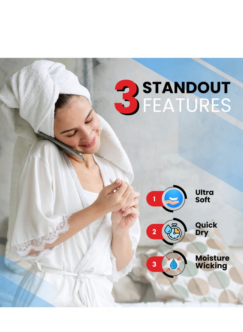 Infinitee Xclusives Premium Blue Bath Towels Set - [Pack of 8] 100% Cotton Highly Absorbent 2 Bath Towels, 2 Hand Towels and 4 Washcloths - Luxury Hotel & Spa Quality Bath Towels for Bathroom by Infinitee Xclusives - Image 4