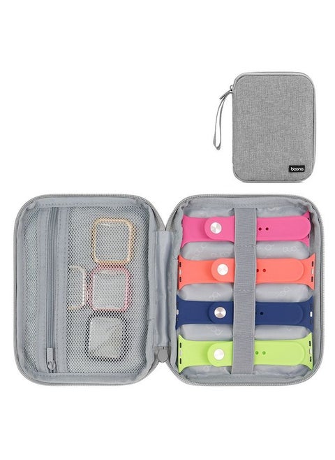 Baona Smart Watch Strap Data Cable Portable Storage Bag For Apple Watch, Specification: Small (Gray)