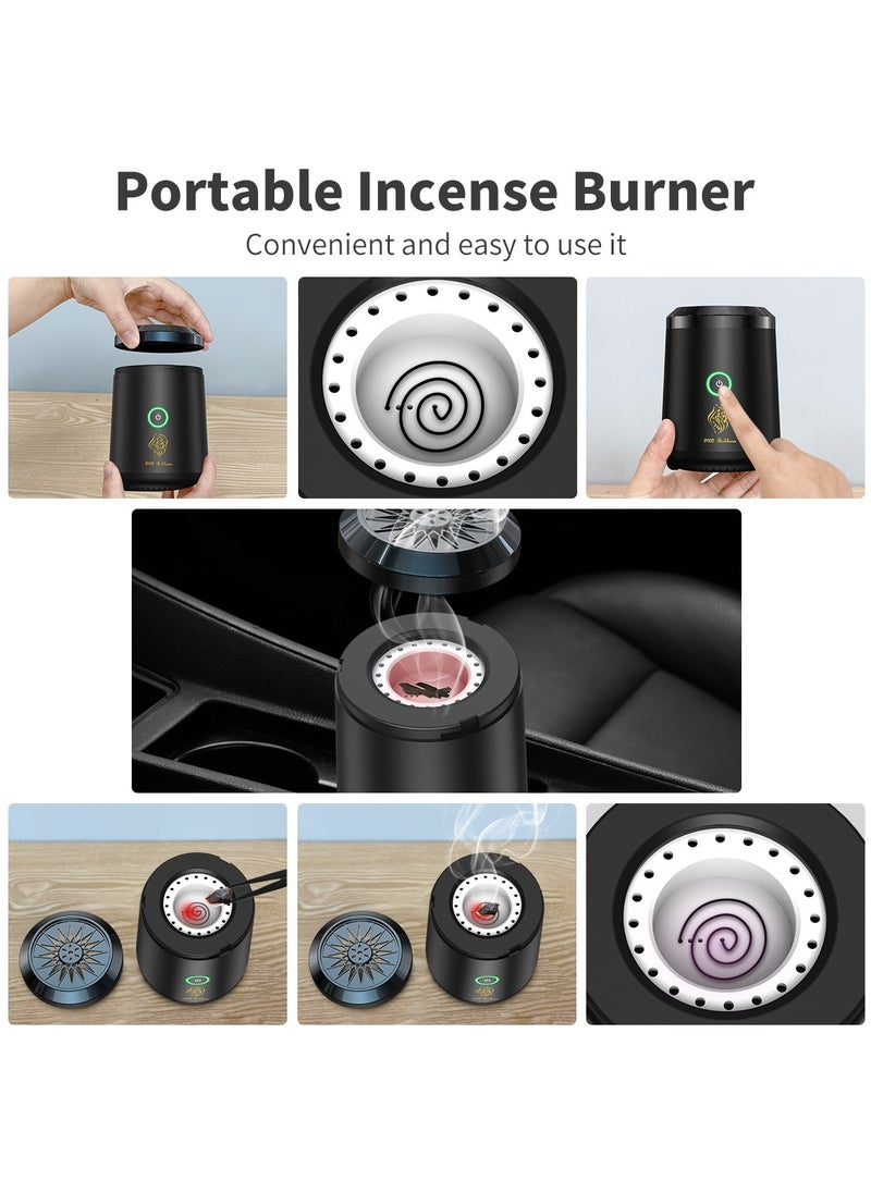 Oud Bukhoor - New Style Car USB Type-C Power Rechargeable Incense Burner Black - Image 1