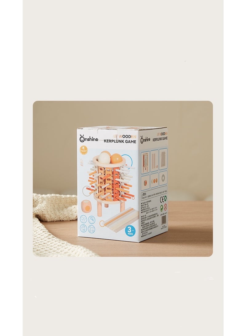 Wooden Board Game Set, Colorful Educational Toy for Cognitive Development & Focus Training, Includes Mixed Colors Sticks and Dual-Level Puzzle, Toy Gift for Kids Boys Girls - Image 1