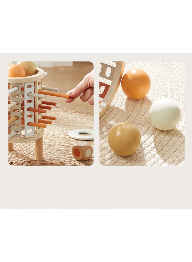 Wooden Board Game Set, Colorful Educational Toy for Cognitive Development & Focus Training, Includes Mixed Colors Sticks and Dual-Level Puzzle, Toy Gift for Kids Boys Girls - Image 2