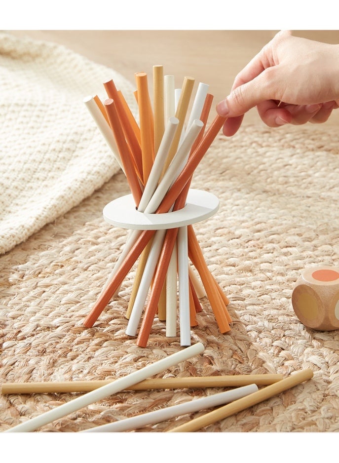 Wooden Board Game Set, Colorful Educational Toy for Cognitive Development & Focus Training, Includes Mixed Colors Sticks and Dual-Level Puzzle, Toy Gift for Kids Boys Girls - Image 3