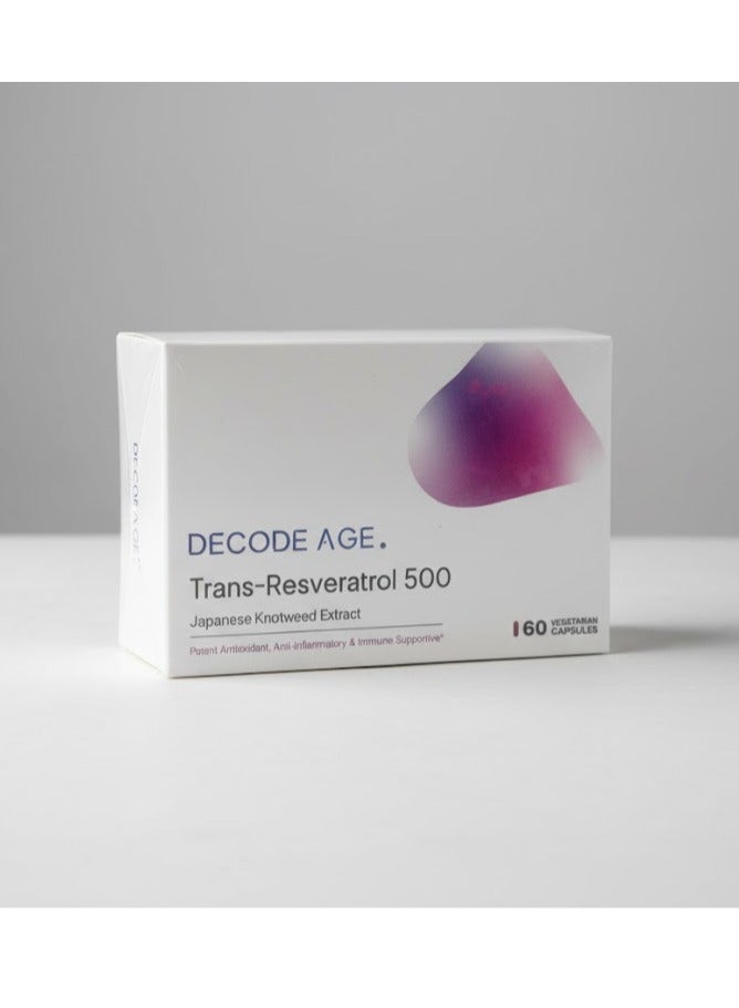 Decode Age Trans Resveratrol 500Mg Supplement For Guards Cardiovascular Health 60 Veg Capsules - Image 1