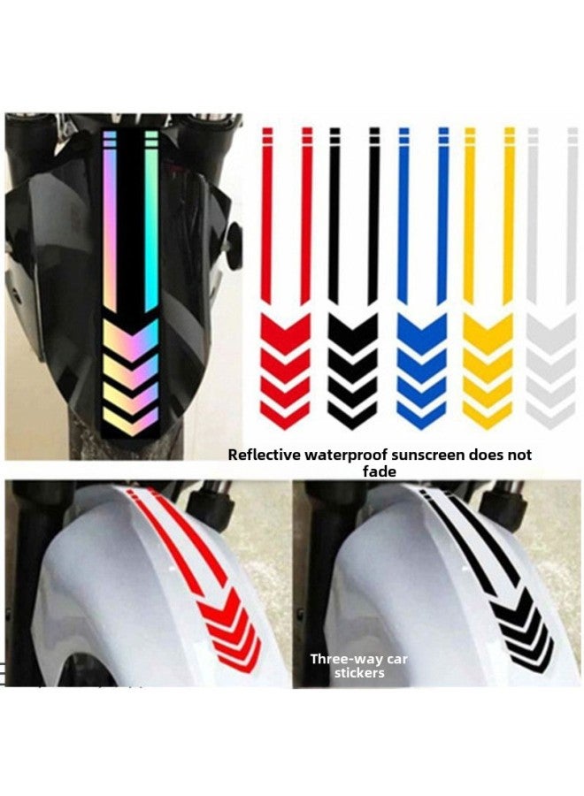 Strength Source Manufacturer Motorcycle Fender Car Stickers Reflective Arrow Line Warning Stickers Electric Car-Color:IP1886 Arrow Line Colorful 34cm-Size:Default Item  - Image 1